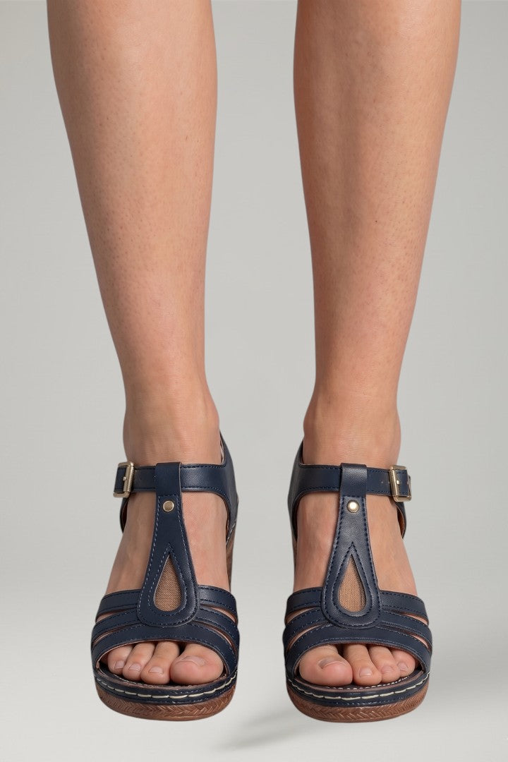 Women's Block Heel Sandals with Cushioned Insole and Open Upper