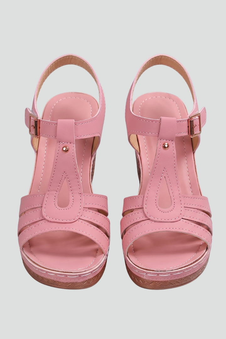 Women's Block Heel Sandals with Cushioned Insole and Strap Design