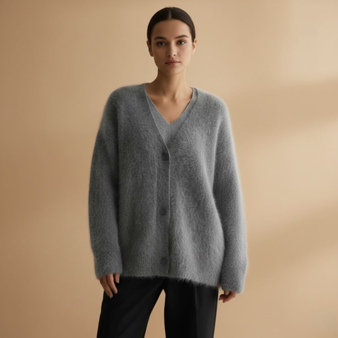 Women’s Cardigan with Button Closure and  V-Neck