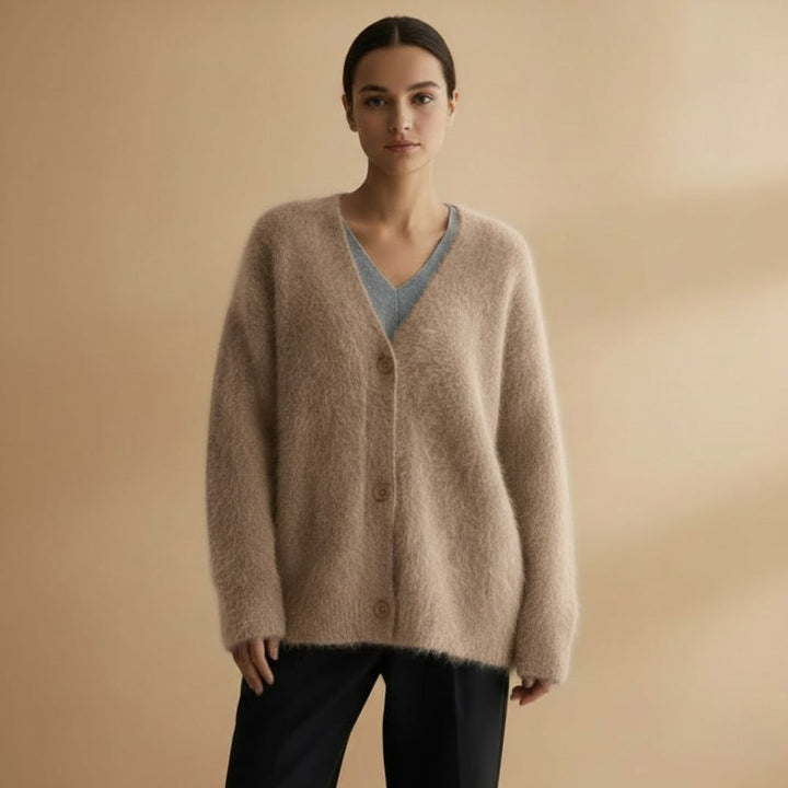 Women’s Cardigan with Button Closure and  V-Neck