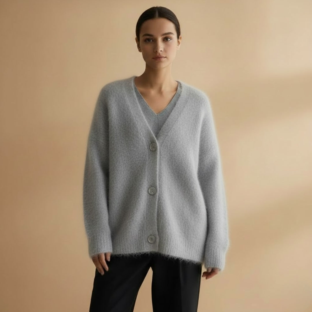 Women’s Cardigan with Button Closure and  V-Neck