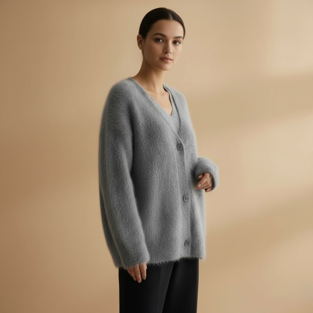 Women’s Cardigan with Button Closure and  V-Neck