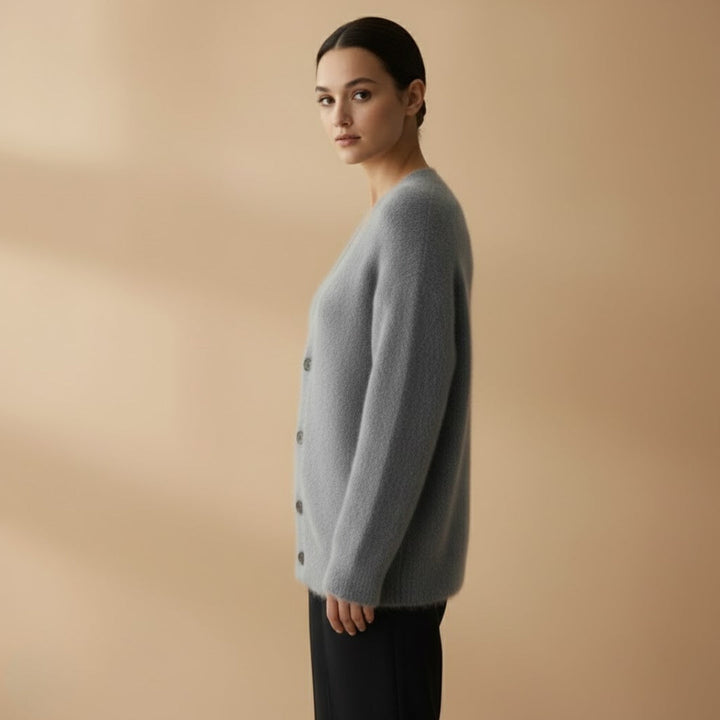 Women’s Cardigan with Button Closure and  V-Neck