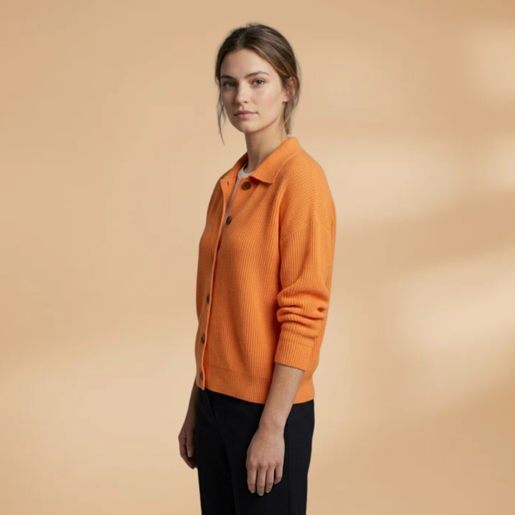 Women's Cardigan with button fastening and lapel collar