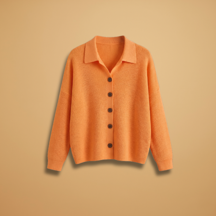 Women's Cardigan with button fastening and lapel collar