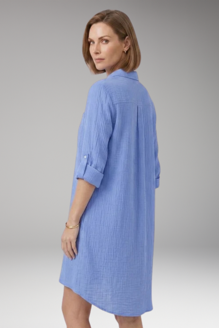 Women's Cover'Up Beach Dress with Button Front and Side Slits