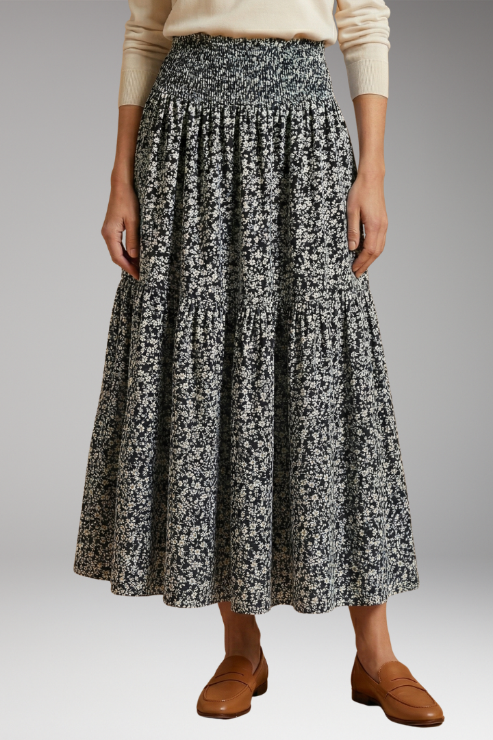 Women's Floral Skirt with Flattering Fit and Flowing Fabric