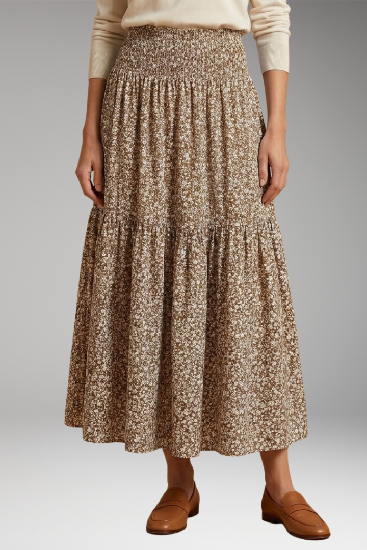 Women's Floral Skirt with Flattering Fit and Flowing Fabric