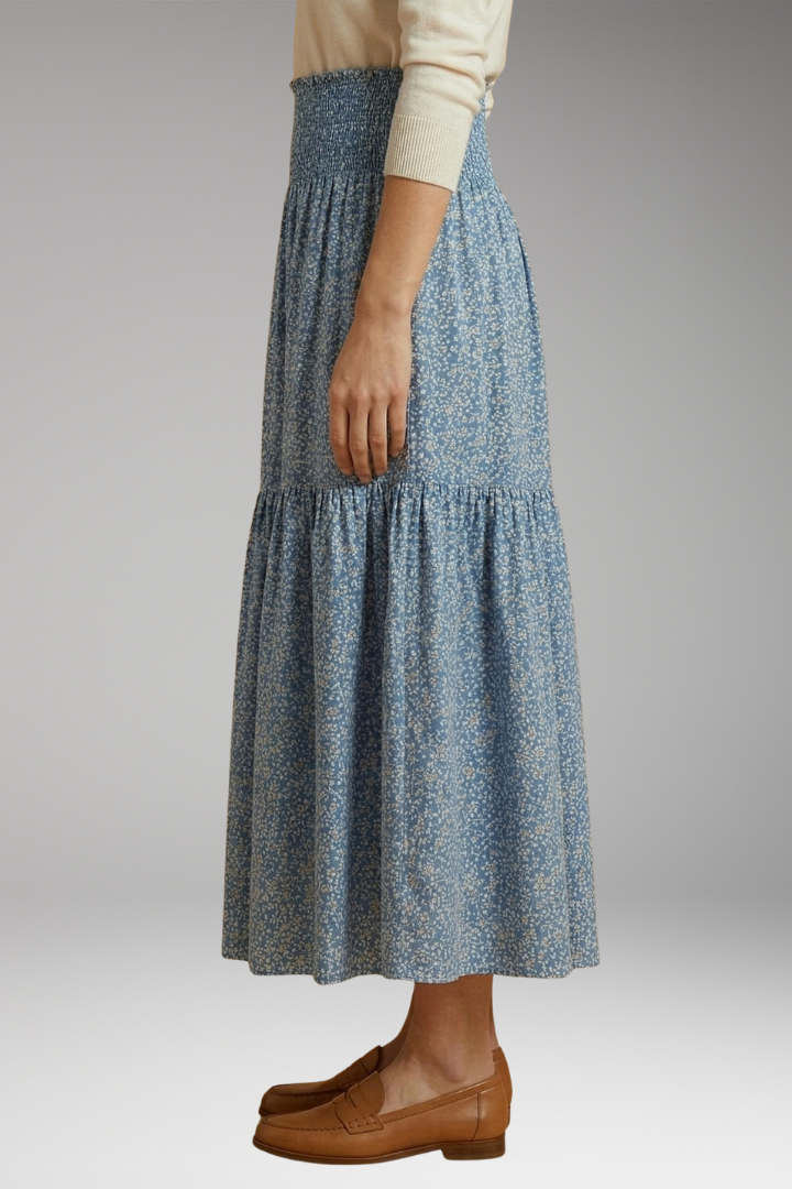 Women's Floral Skirt with Flattering Fit and Flowing Fabric