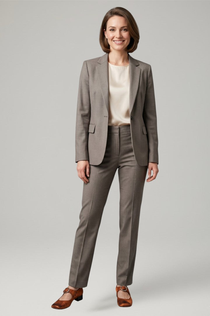 Women's Leather Shoes with Buckle Fastening and Low Heel