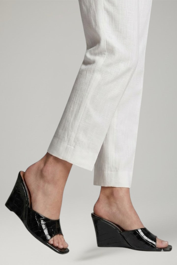 Women's Leather Wedge Shoes with Cushioned Footbed