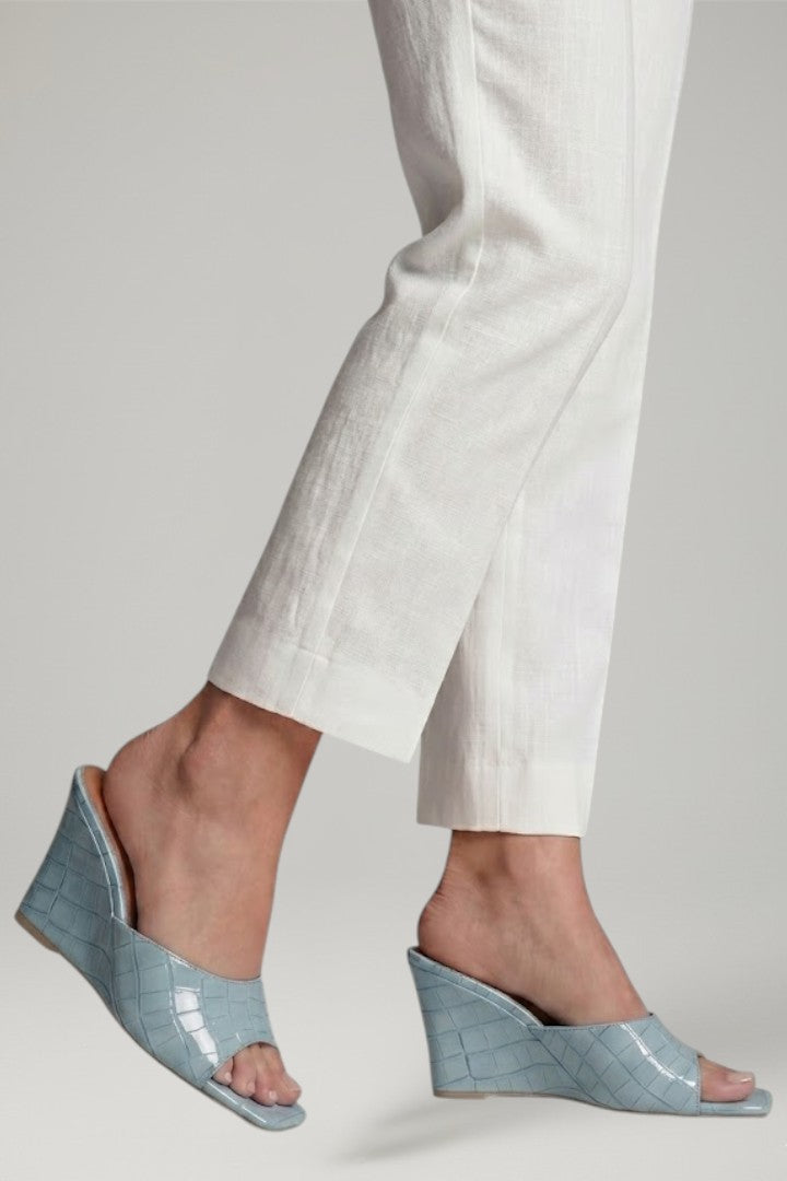 Women's Leather Wedge Shoes with Cushioned Footbed