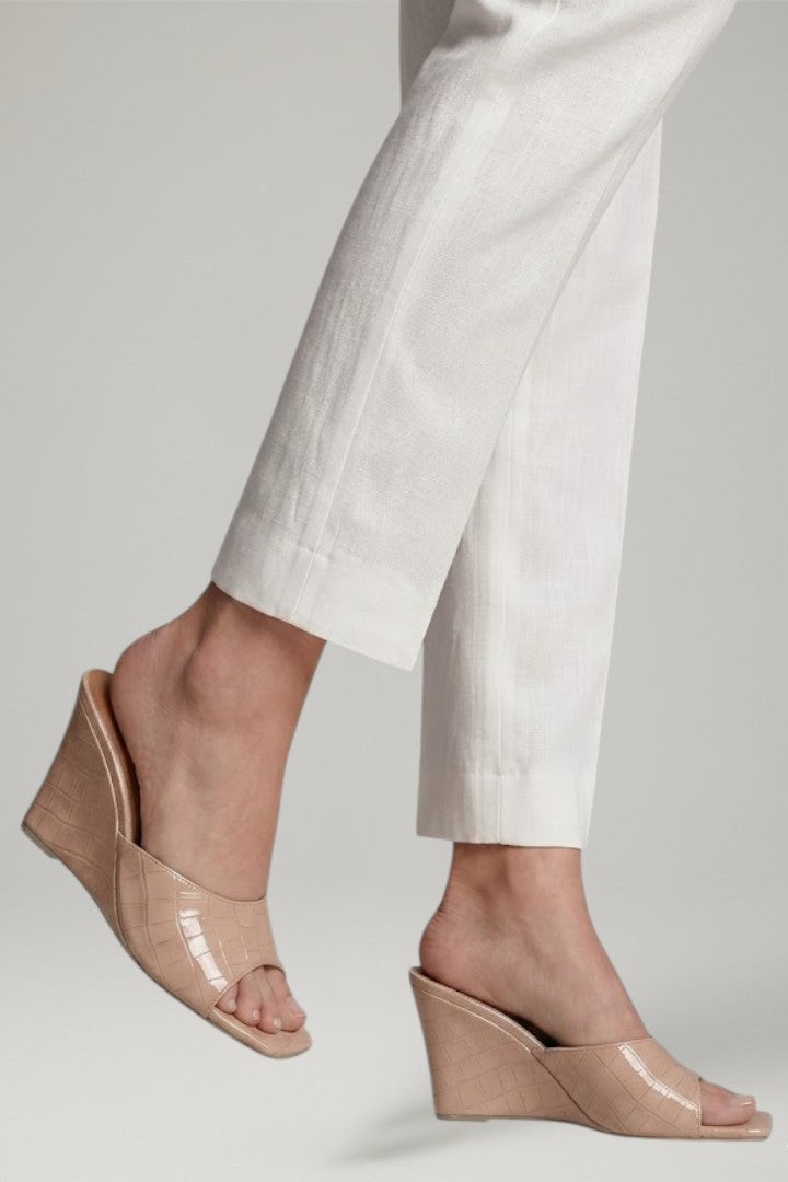 Women's Leather Wedge Shoes with Cushioned Footbed