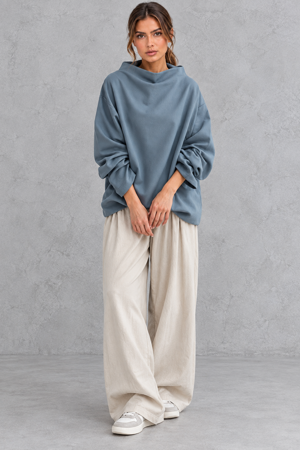 Women’s Loose Roll Neck Long Sleeve Jumper