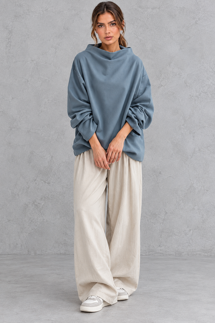 Women’s Loose Roll Neck Long Sleeve Jumper
