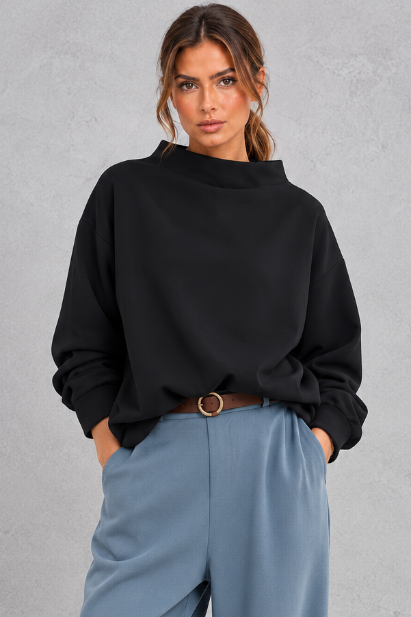 Women’s Loose Roll Neck Long Sleeve Jumper