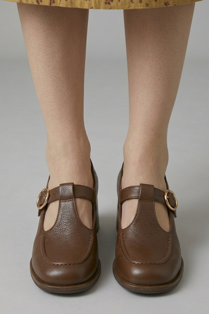 Women's Mary Jane Shoes with T-Strap Design for Office Wear