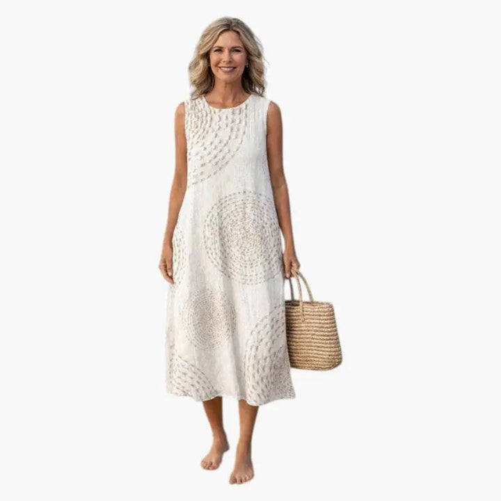 Blanca | Women's Sleeveless Midi Dress with Pockets