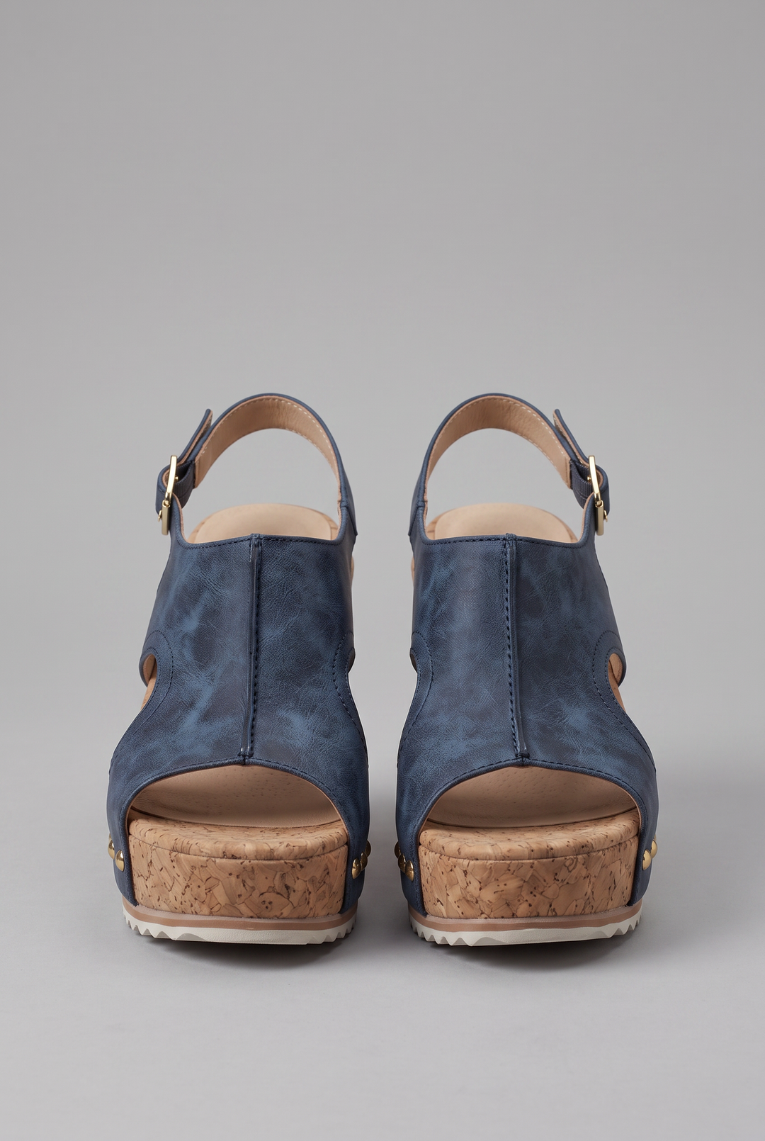 Women's Open-Toe Platform Wedge Sandals with Adjustable Buckle Strap
