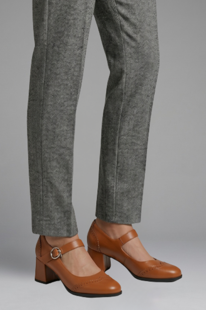 Women's Orthopaedic Mary Jane Shoes with Block Heel for All Season Wear