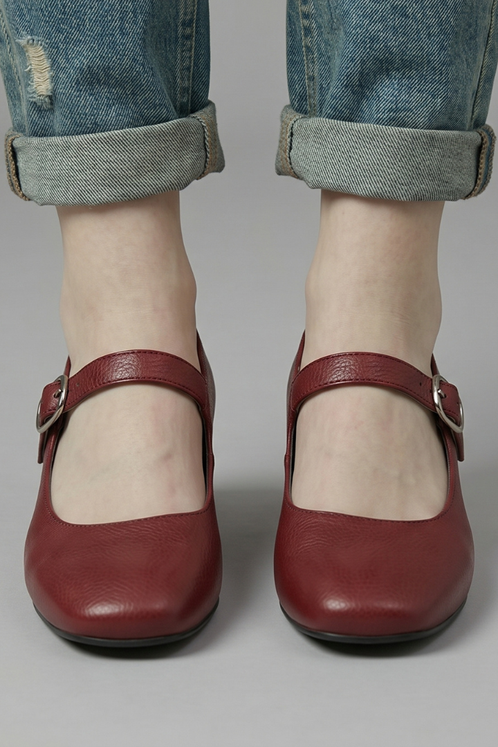 Women's Orthopaedic Mary Jane Shoes with Block Heel for Everyday Wear