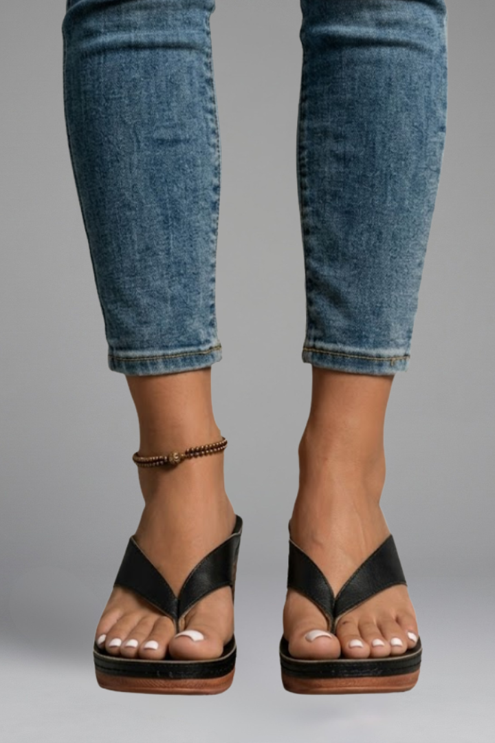 Women's Orthopaedic Sandals with Block Heel for Summer