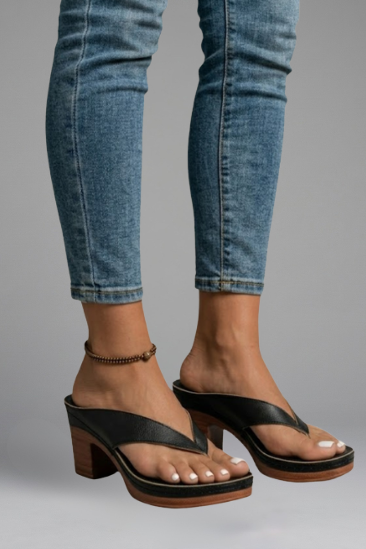Women's Orthopaedic Sandals with Block Heel for Summer