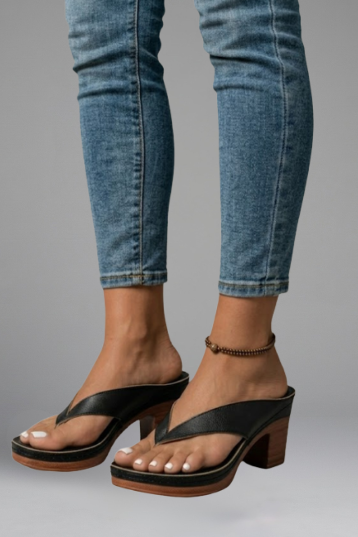 Women's Orthopaedic Sandals with Block Heel for Summer