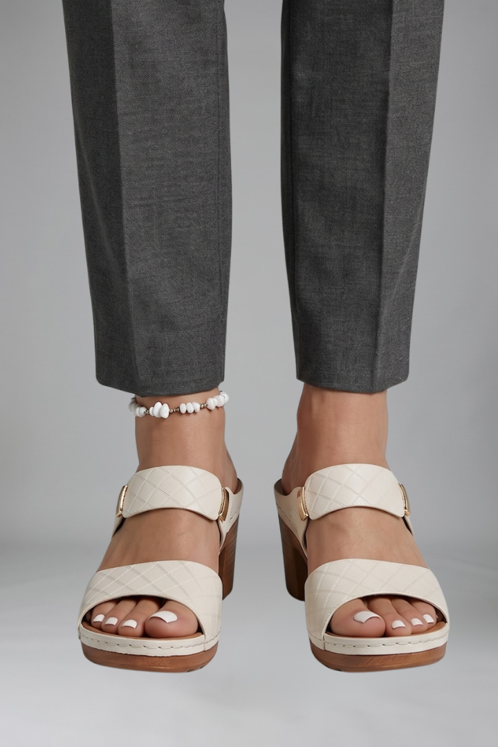 Women's Orthopaedic Sandals with Mid Block Heel for Everyday Wear