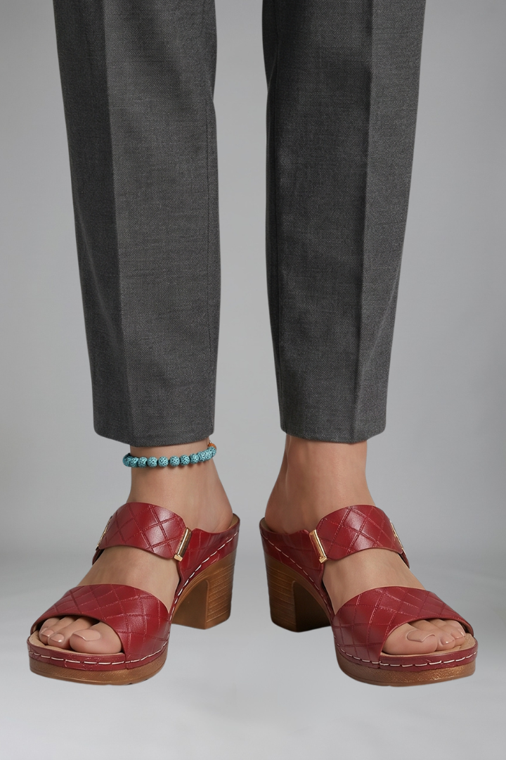 Women's Orthopaedic Sandals with Mid Block Heel for Everyday Wear