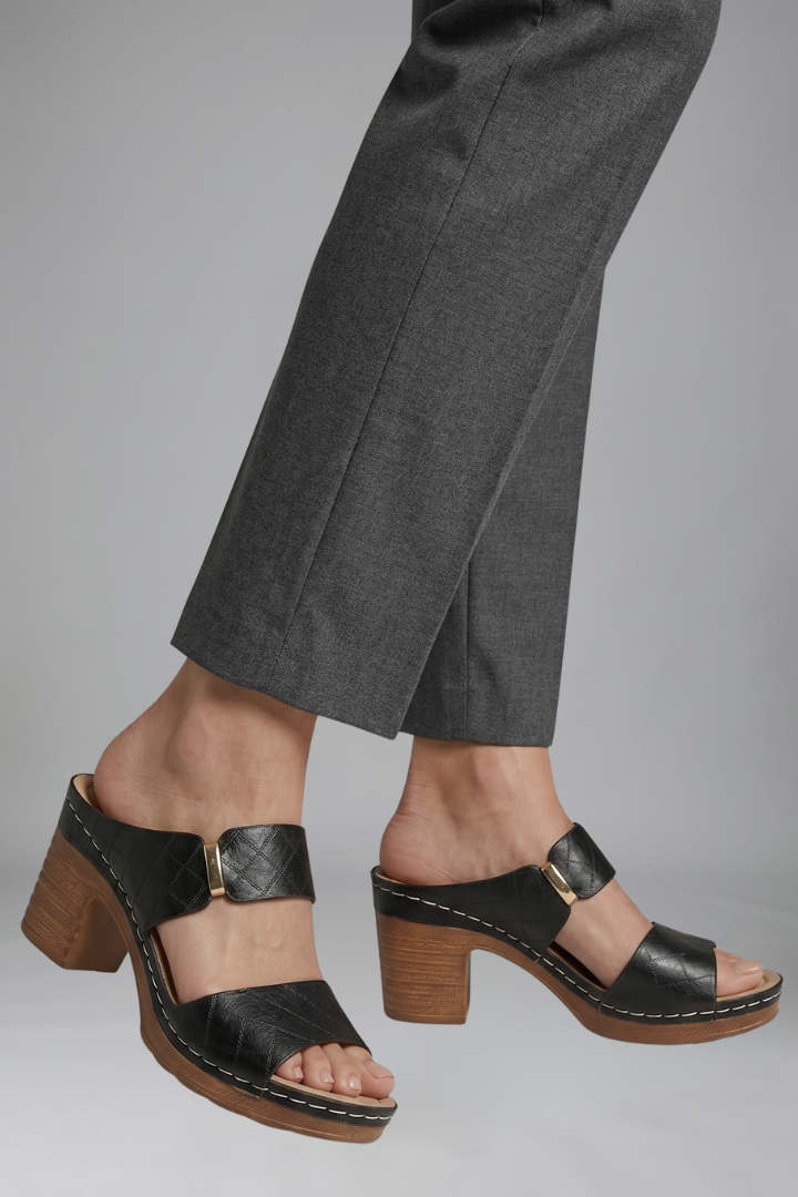 Women's Orthopaedic Sandals with Mid Block Heel for Everyday Wear