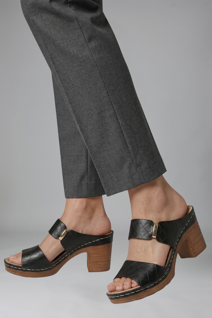 Women's Orthopaedic Sandals with Mid Block Heel for Everyday Wear