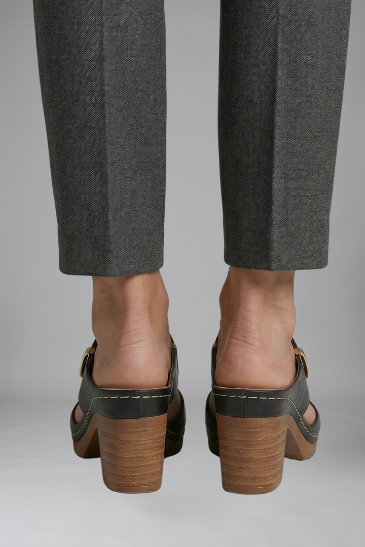 Women's Orthopaedic Sandals with Mid Block Heel for Everyday Wear