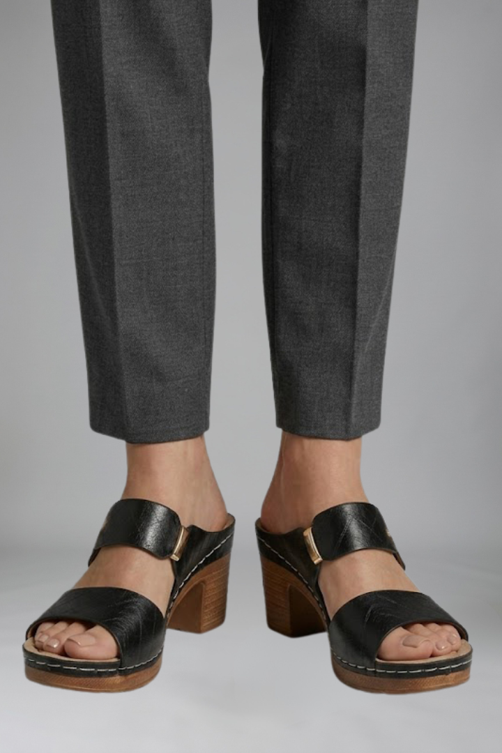 Women's Orthopaedic Sandals with Mid Block Heel for Everyday Wear