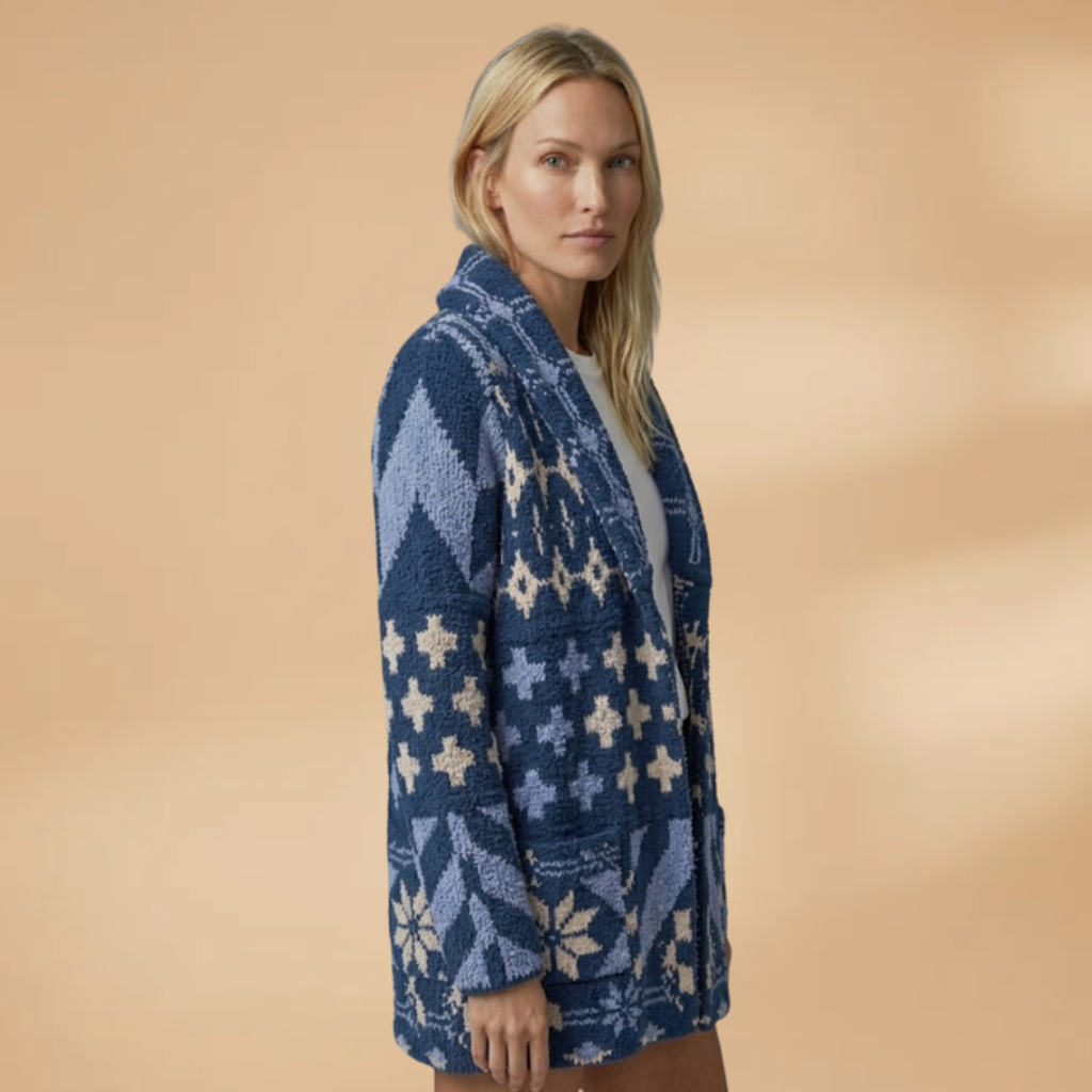 Women's Oversized Cardigan with button fastening and collar