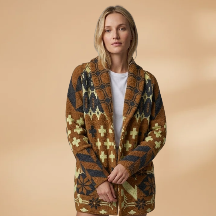 Women's Oversized Cardigan with button fastening and collar