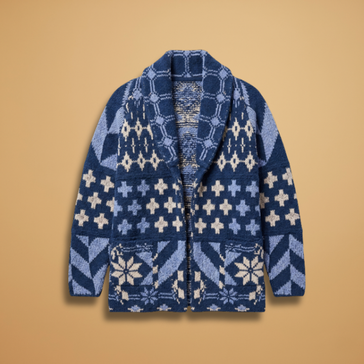 Women's Oversized Cardigan with button fastening and collar