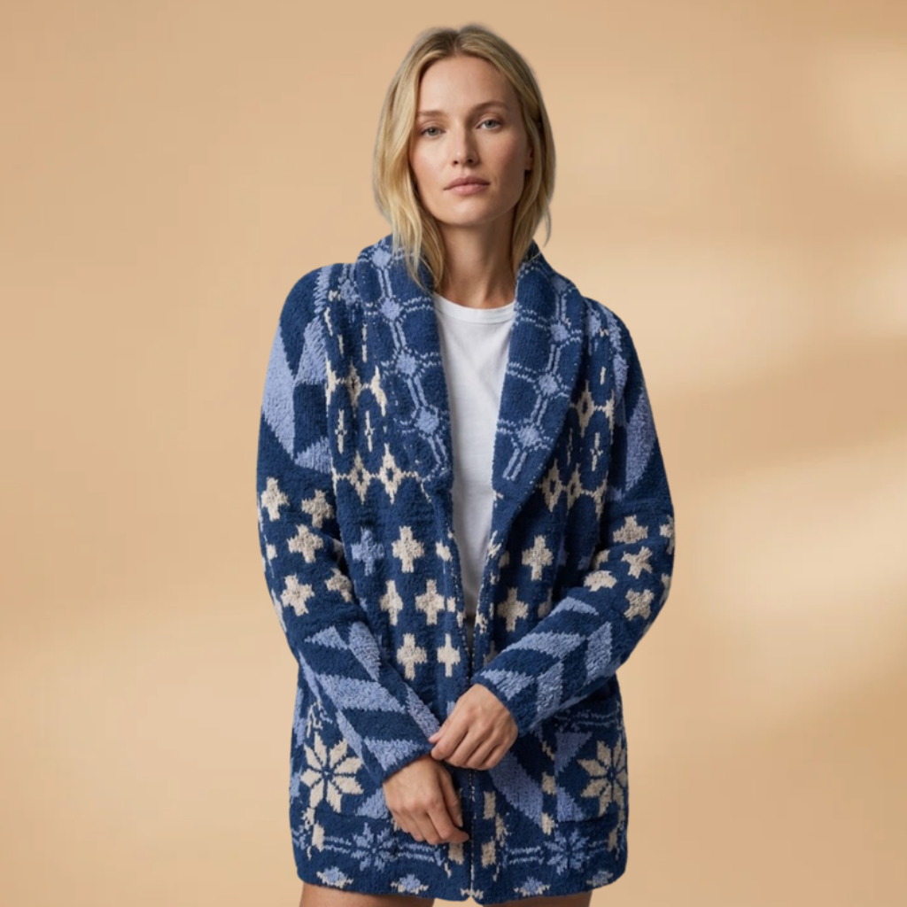 Women's Oversized Cardigan with button fastening and collar