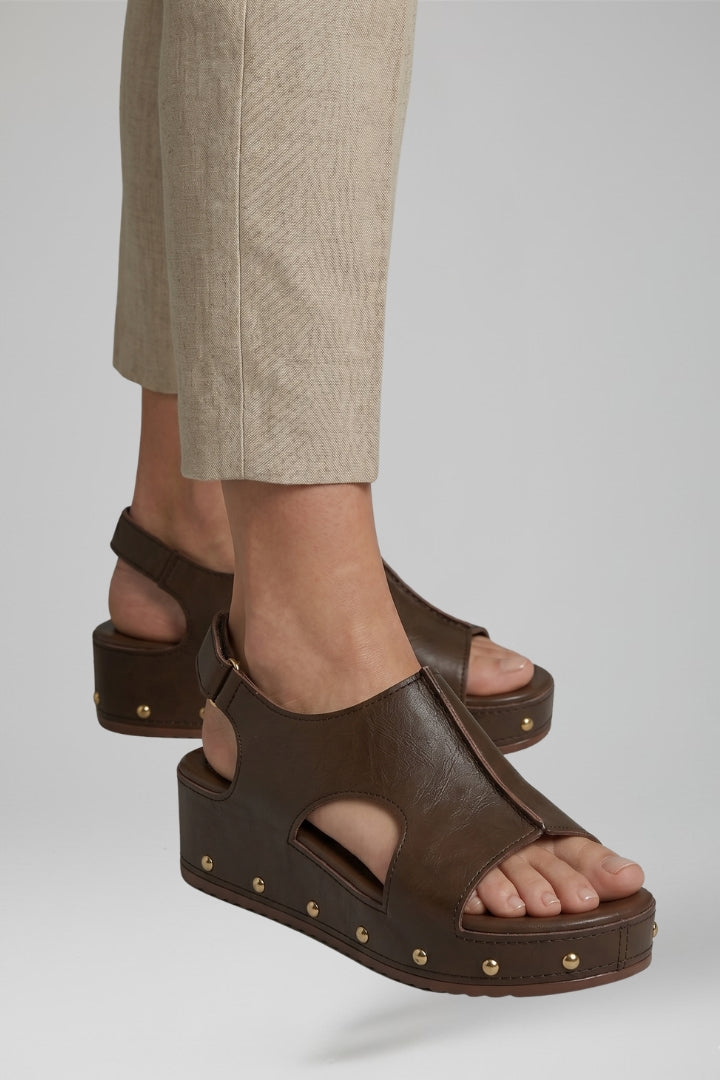Women's Platform Sandals with Cushioned Footbed and Straps
