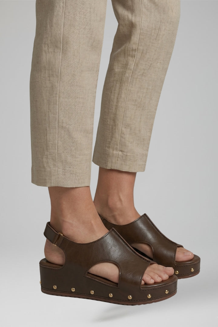 Women's Platform Sandals with Cushioned Footbed and Straps