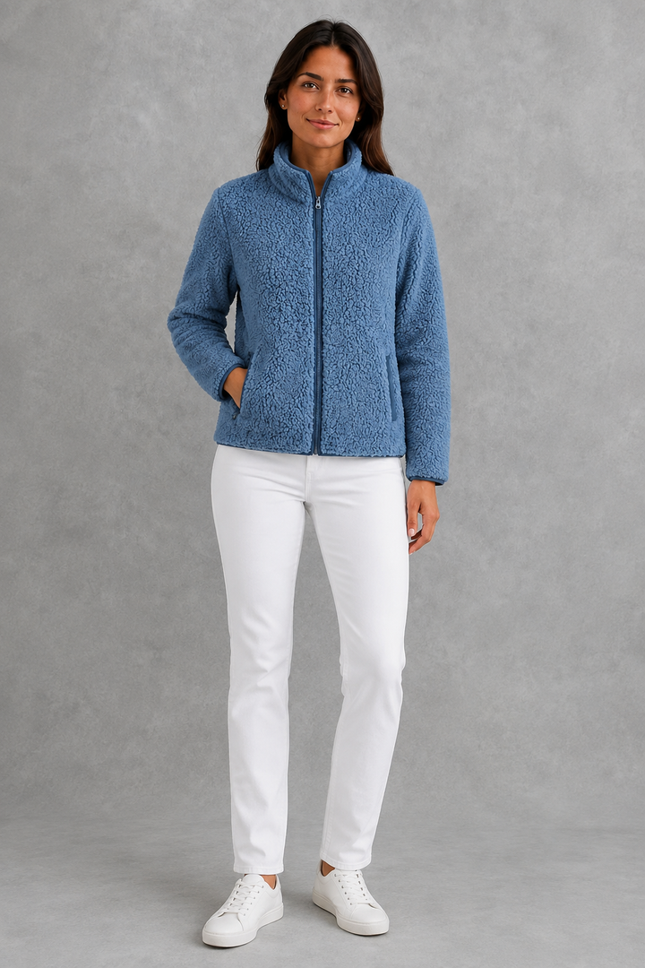 Women’s Sherpa Jacket – Zip-Up Teddy Fleece