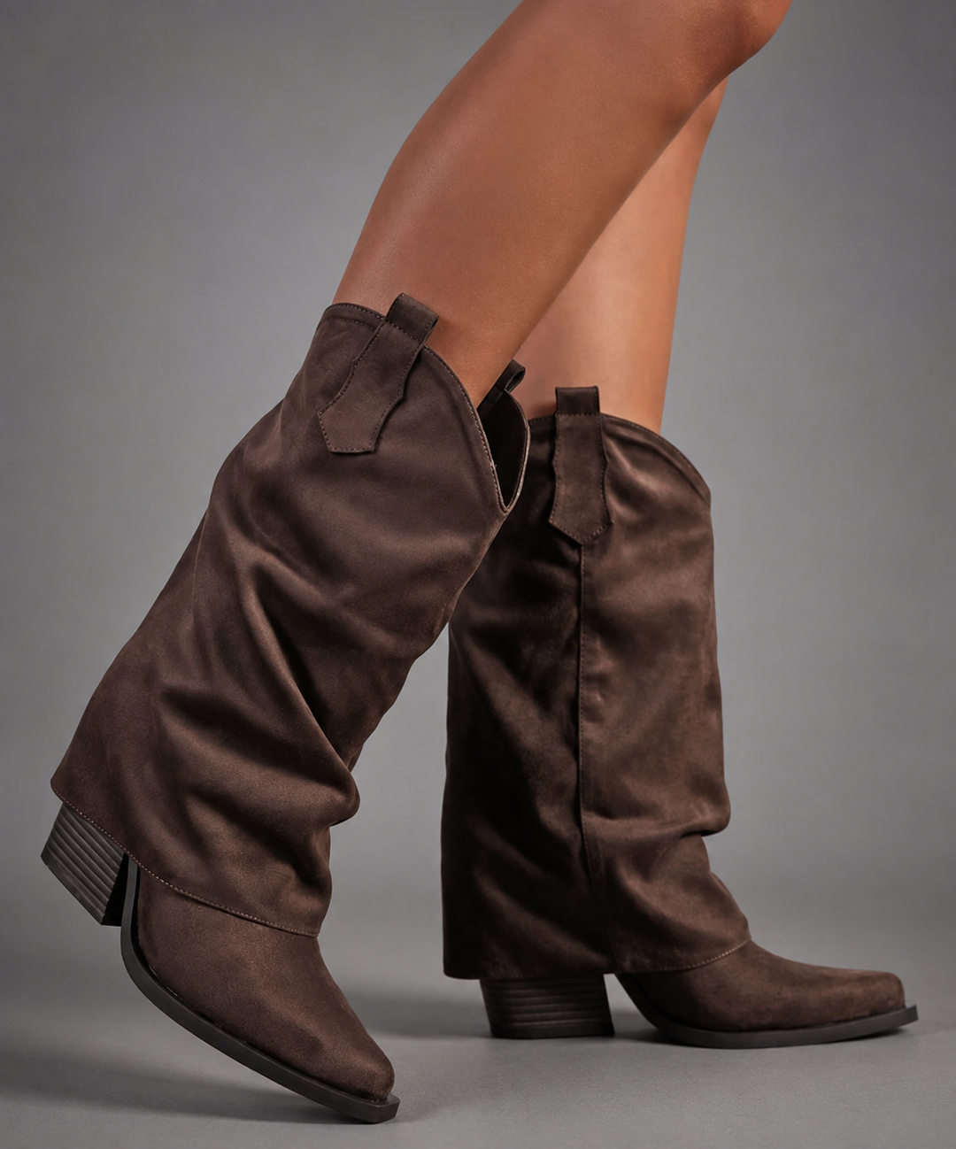 Women’s Pointed Toe Knee High Boots – Chunky Heel Western Style Autumn Boots