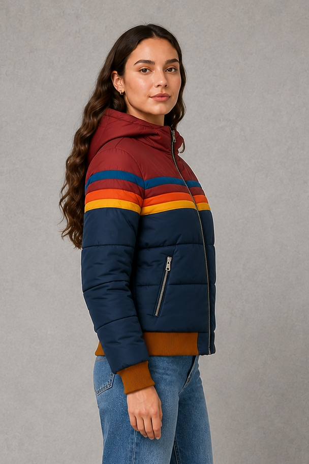 Women’s Retro Quilted Padded Jacket – Relaxed Vintage Winter Coat