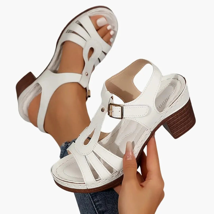 Genoveva | Women's Sandals with Wide Heel and Padded Insole