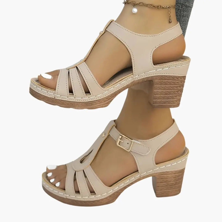 Genoveva | Women's Sandals with Wide Heel and Padded Insole