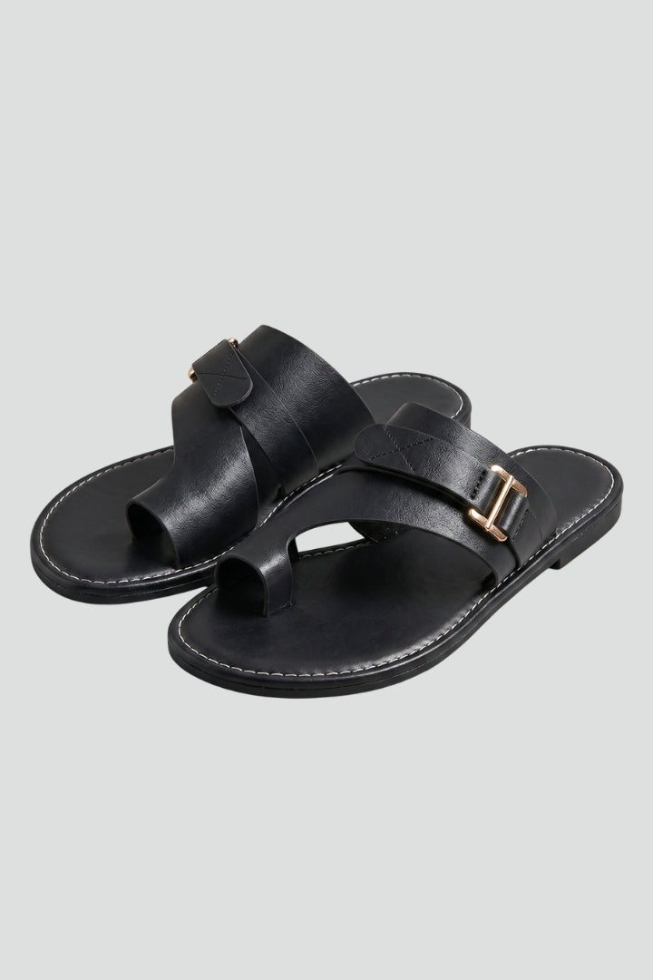 Women's Sandals with Toe Loop and Adjustable Strap