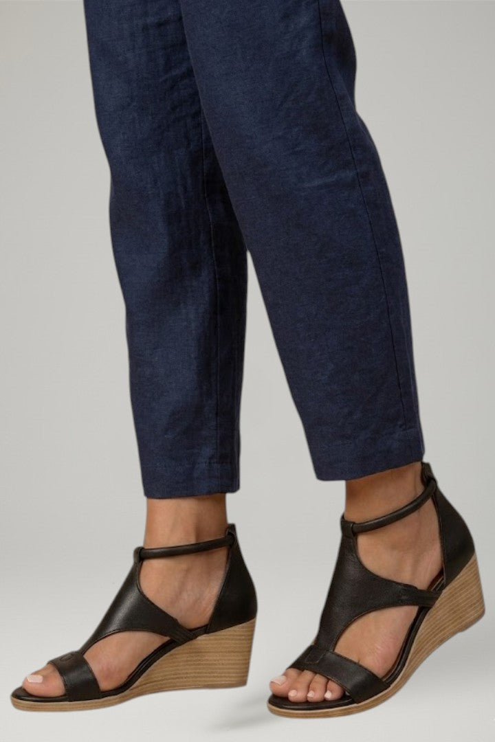 Women's Wedge Sandals with T Strap and Cushioned Footbed