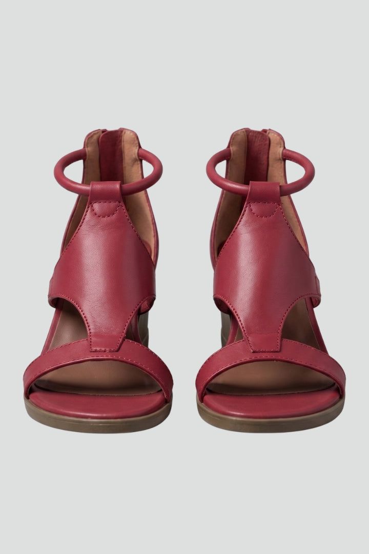 Women's Wedge Sandals with T Strap and Cushioned Footbed