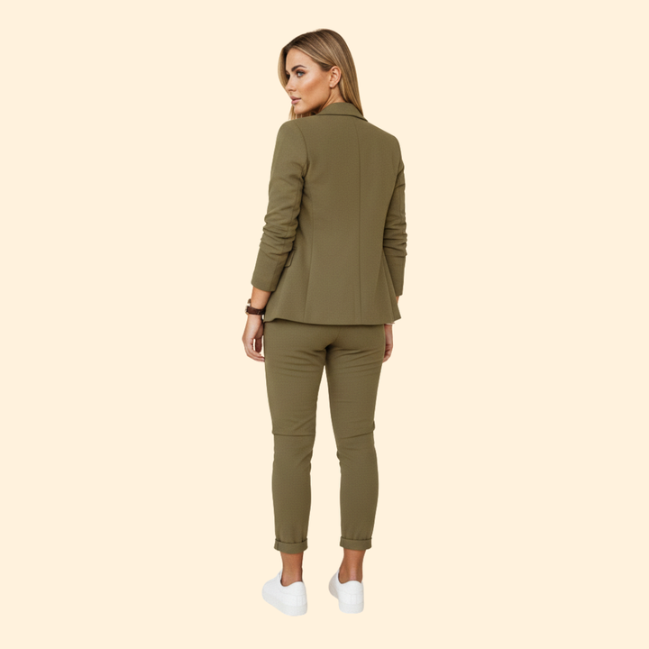 Women's Elegant Blazer & Drawstring Pant Set