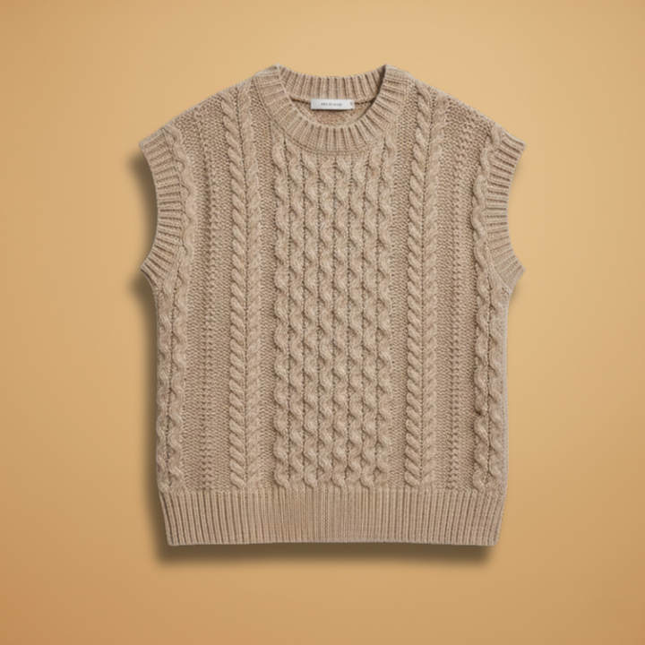 Women’s Cardigan with Round Neck and Twisted Surface